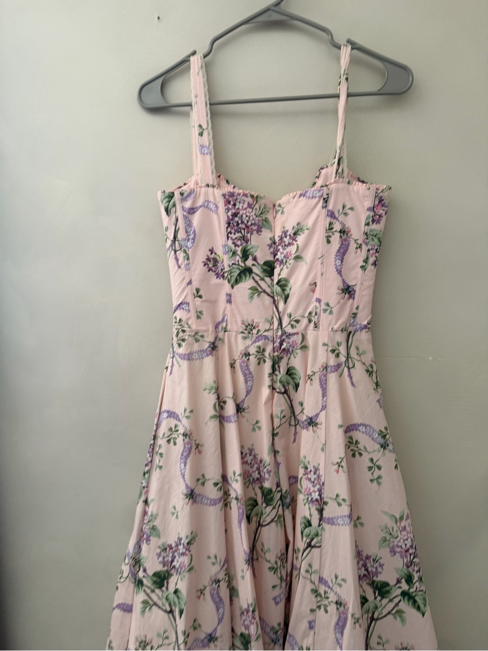 House of CB Pink Floral Midi Dress with Purple and Green Print - Picture 4 of 7